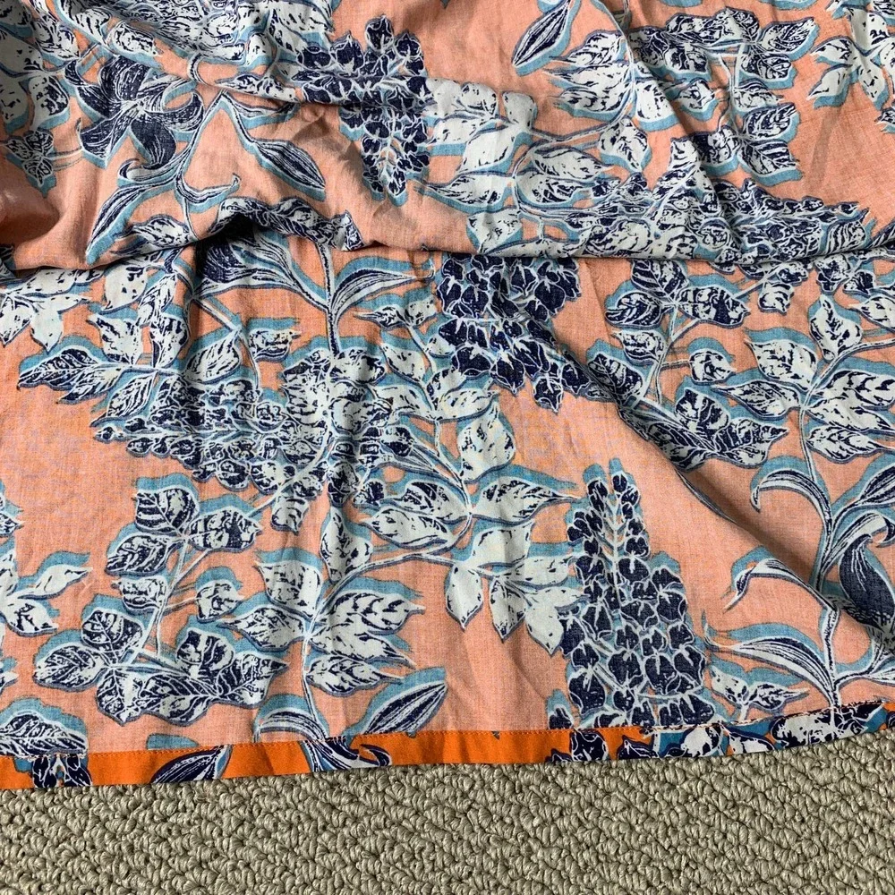 Cabi Womens Skirt‎ Size Medium Orange Blue Floral Calypso Maxi Wrap 5250